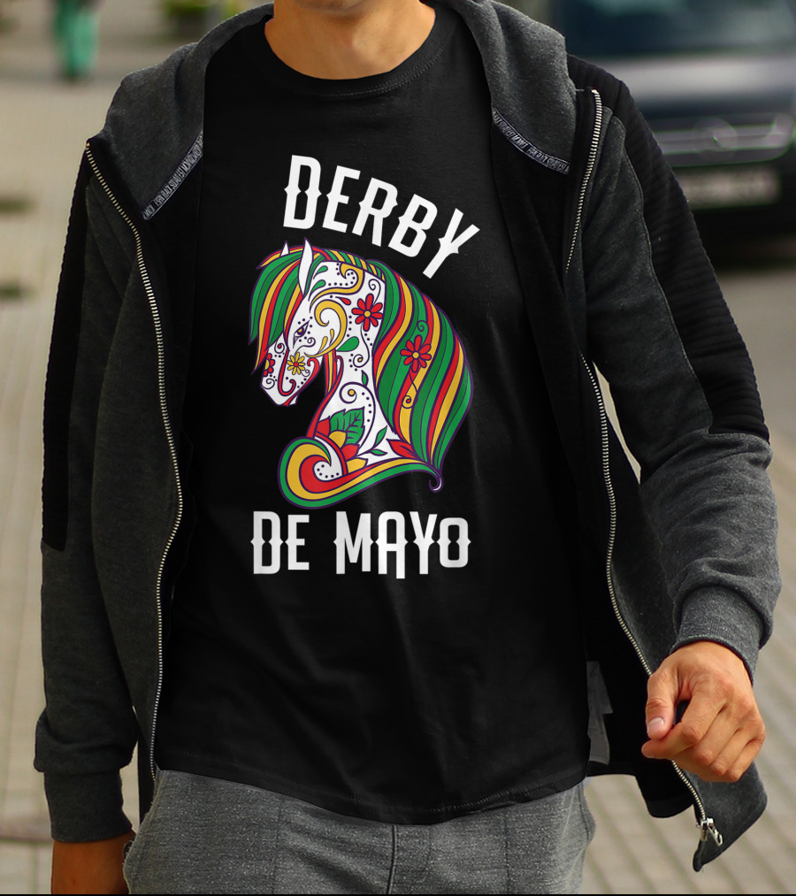Derby De Mayo Colorful Floral Horse Art UF T-Shirt