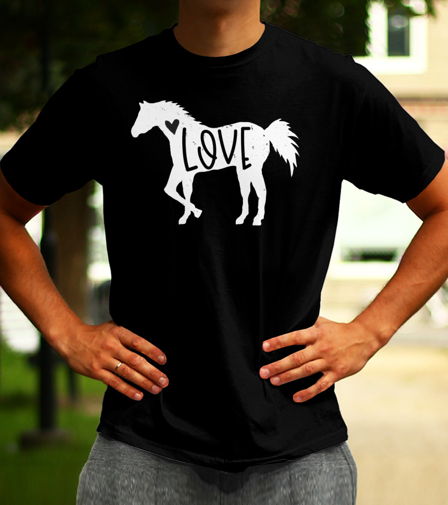 Love Heart Cute Horse Rider T-Shirt