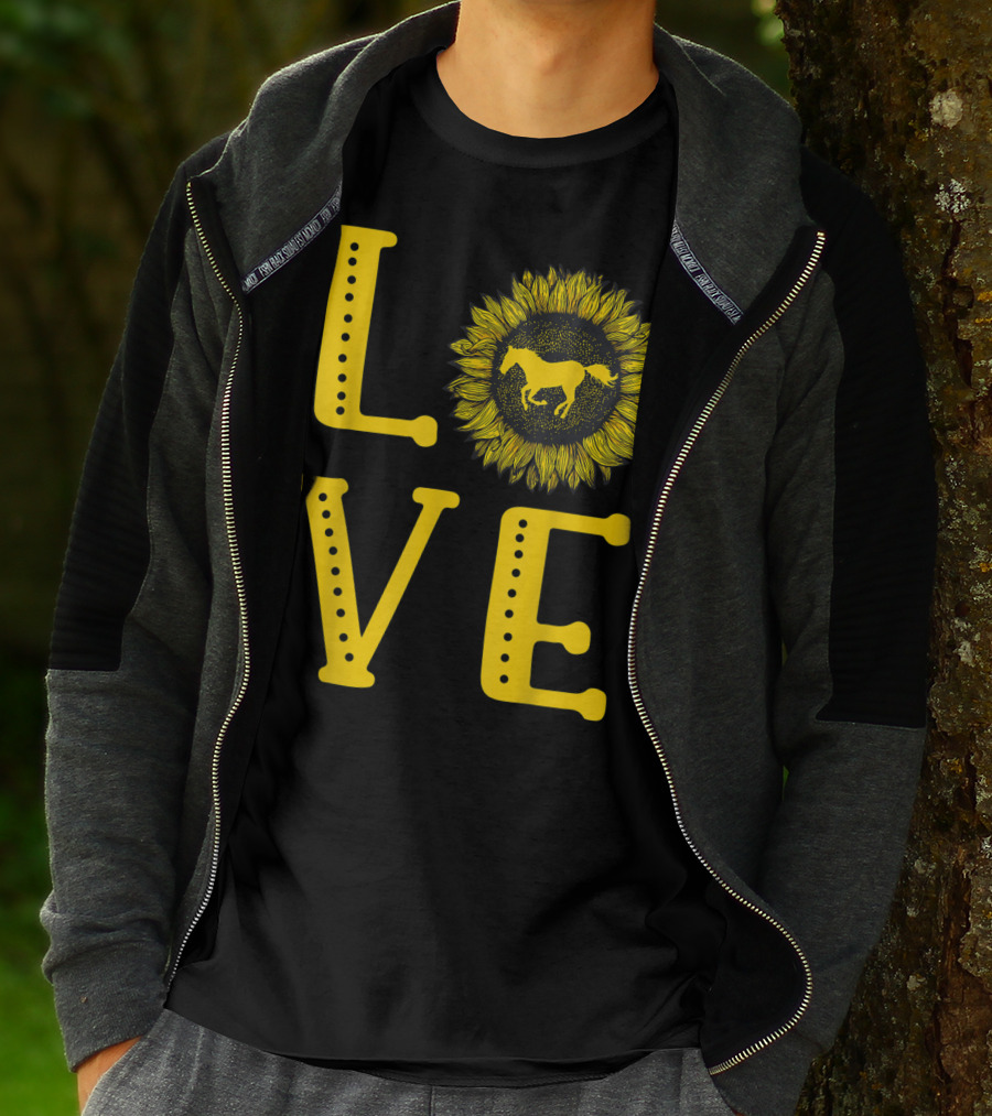 Love Sunflower Horse Lovers Cute Horse Girl T-Shirt