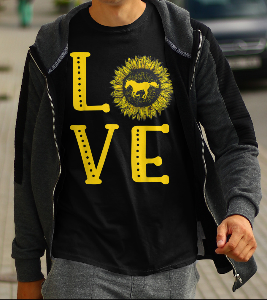 Love Sunflower Horse Lovers Cute Horse Girl T-Shirt