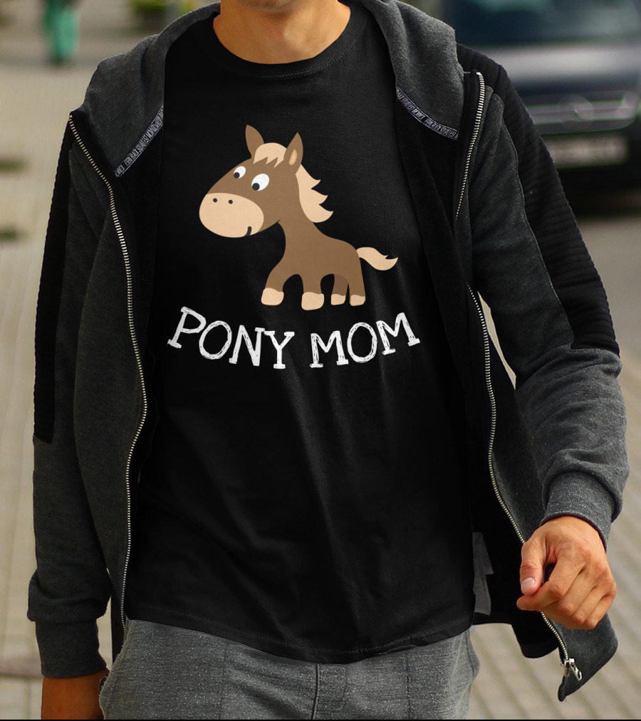 Pony Mom Cute Cartoon Horse Lovers T-Shirt