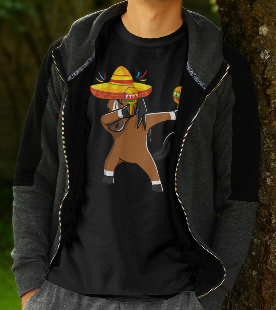 Dabbing Horse Sombrero Maracas Mexican Cinco T-Shirt