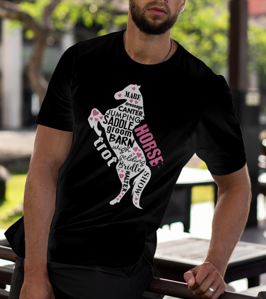 Dancing Horse Riding Girls Equestrian Mare Dressage Canter Jumping Saddle Barn Horse Show T-Shirt