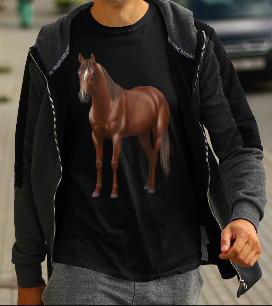 Dark Sorrel Chestnut Quarter Horse Stallion Majestic T-Shirt