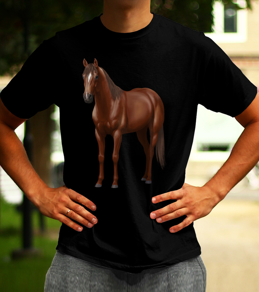 Dark Sorrel Chestnut Quarter Horse Stallion Majestic T-Shirt