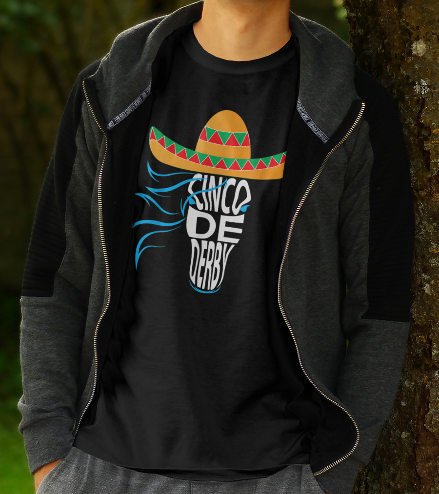 Cinco De Derby Sombrero Mexican Hat Horse T-Shirt