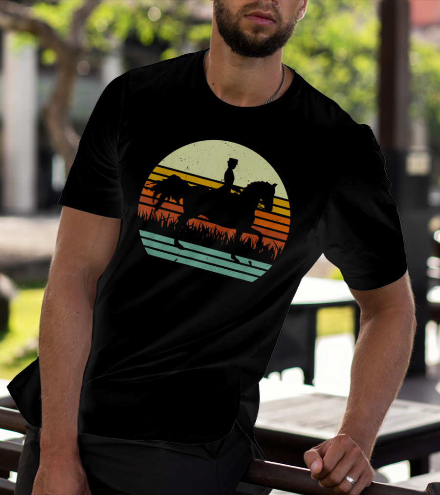 Dressage Rider Style Horse Sunset T-Shirt