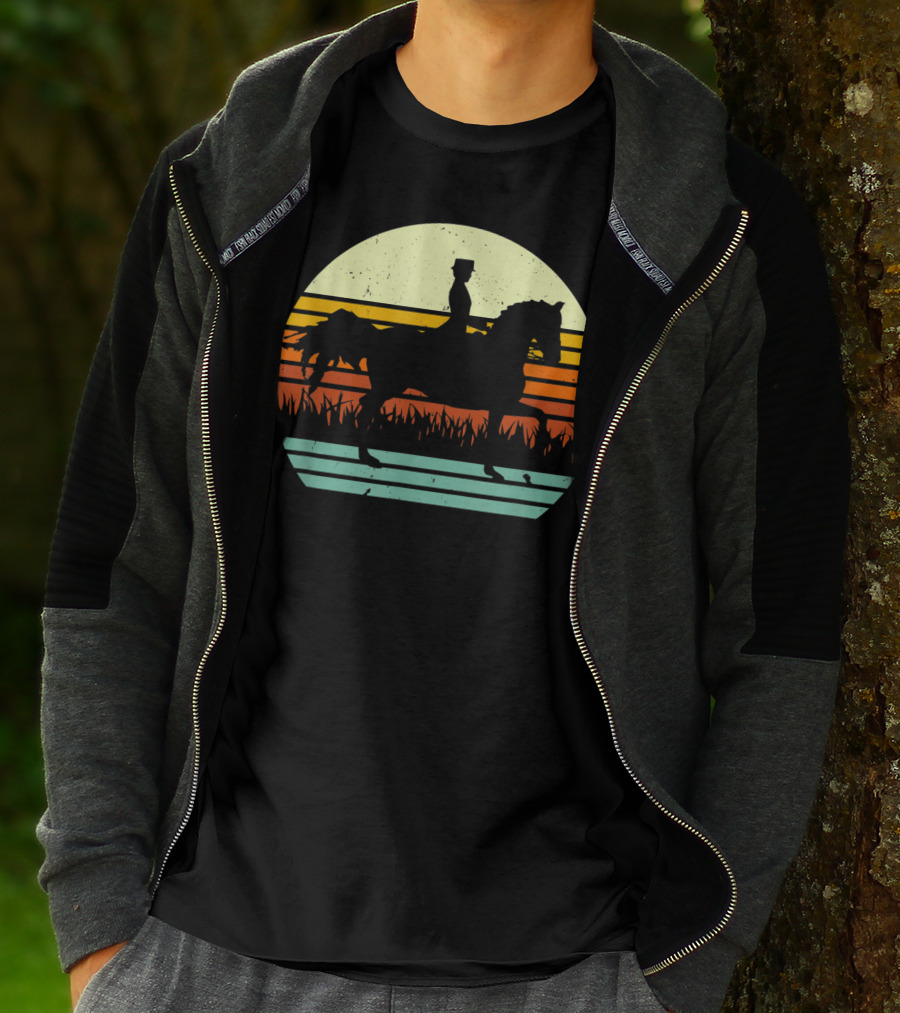 Dressage Rider Style Horse Sunset T-Shirt