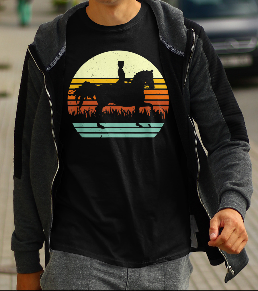 Dressage Rider Style Horse Sunset T-Shirt