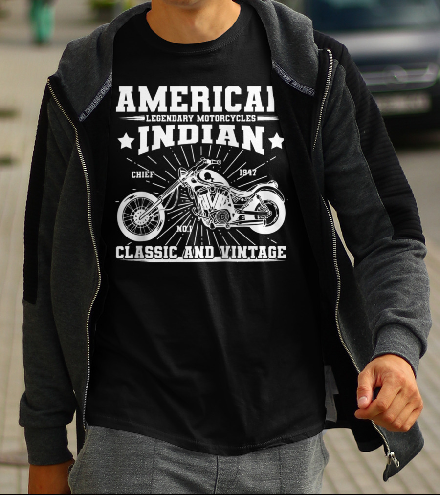 American Indian Legendary Motorcycles Chief 1947 No.1 Classic And Vintage T-Shirt
