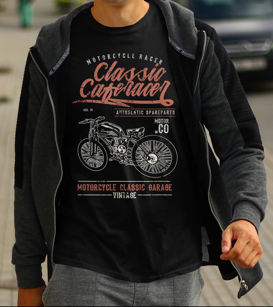 Motorcycle Racer Classic Cafe Racer Authentic Spareparts Vintage Motorcycle Classic Garage T-Shirt