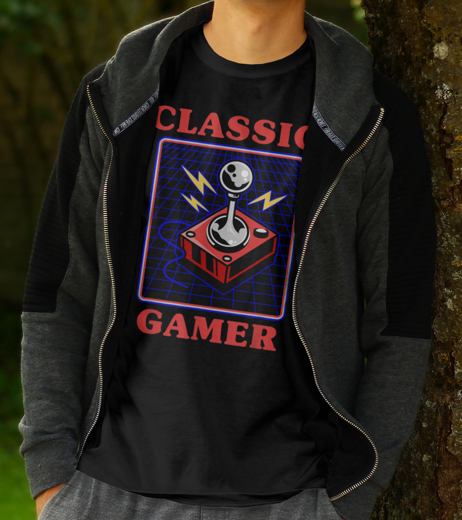 Classic Gamer Retro Joystick Electric Vibes T-Shirt