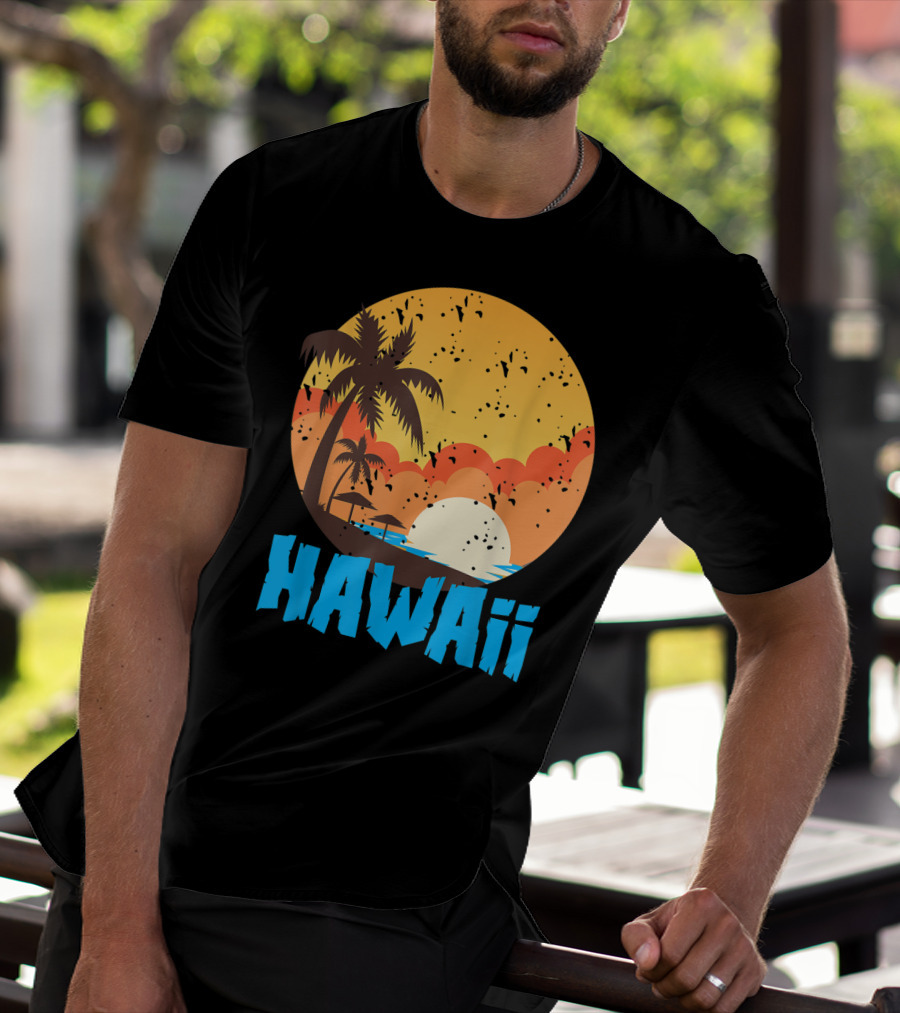 Hawaii Sunset Palm Beach T-Shirt
