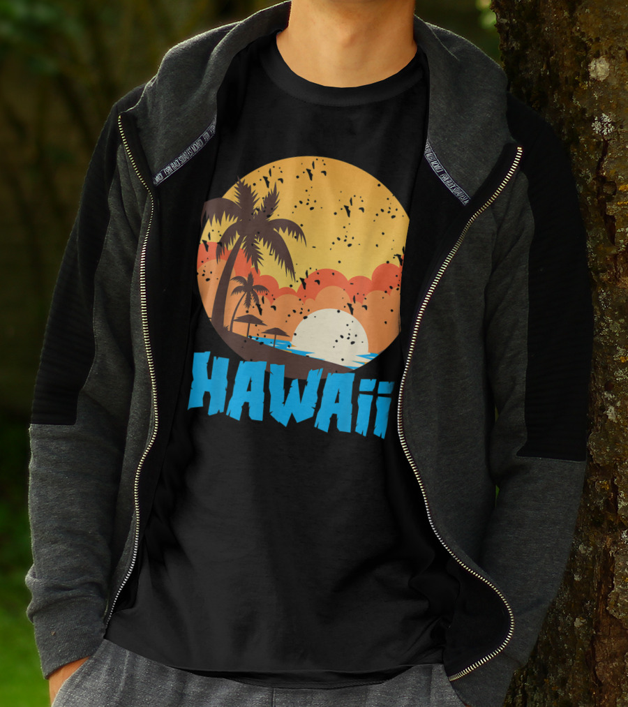 Hawaii Sunset Palm Beach T-Shirt