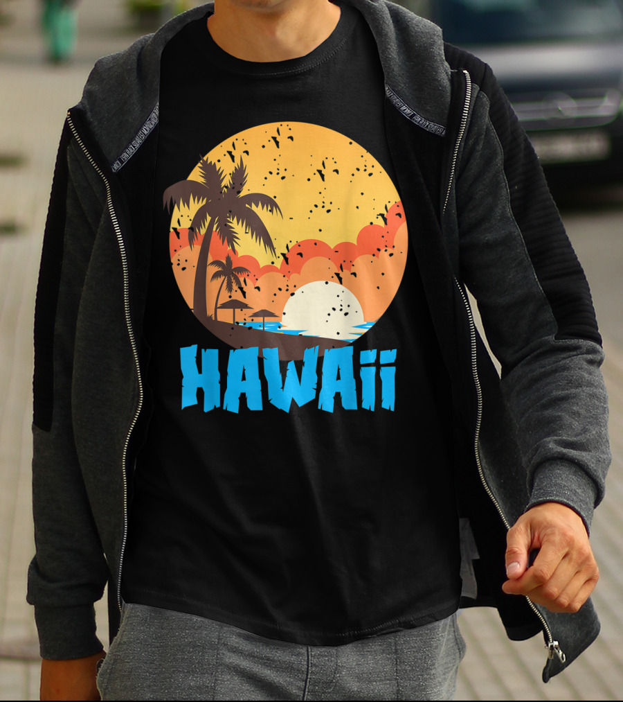 Hawaii Sunset Palm Beach T-Shirt