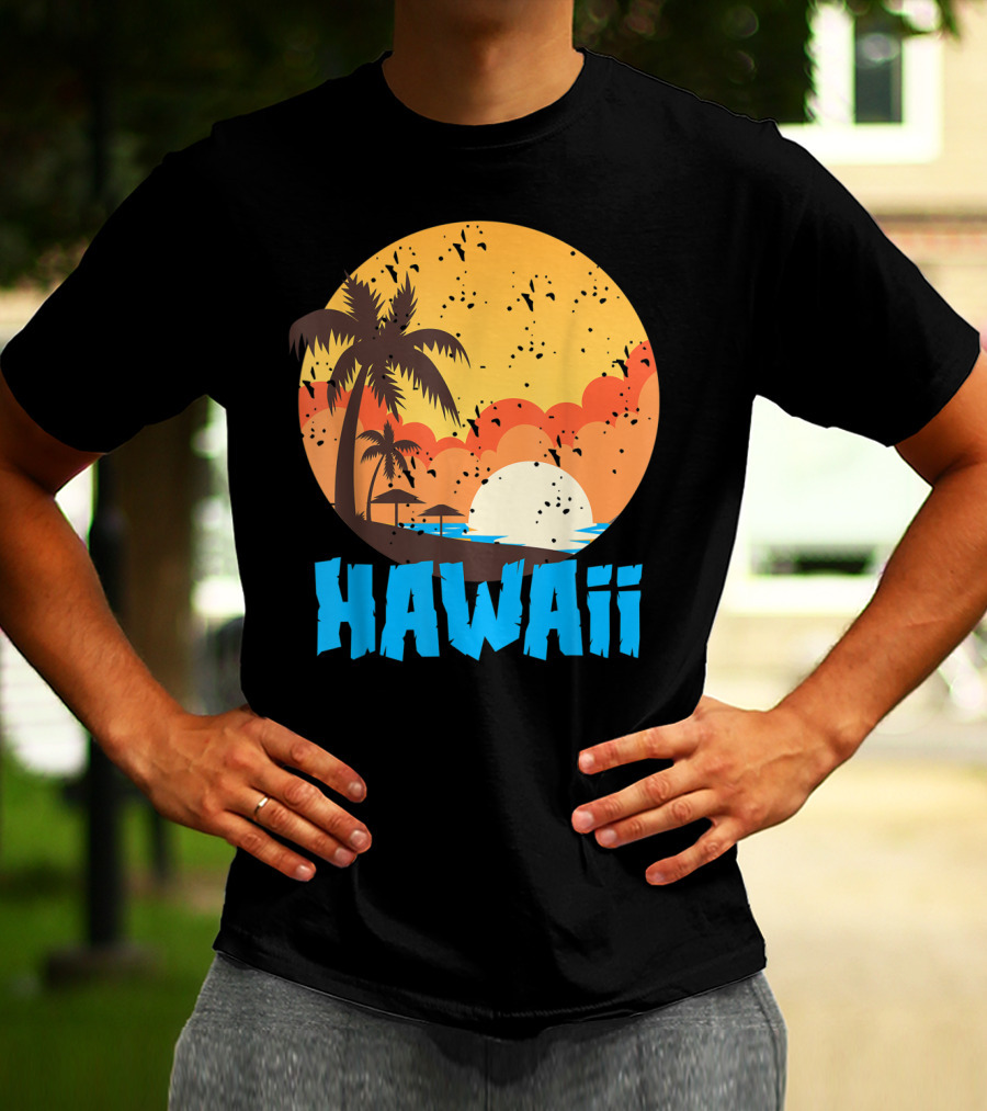 Hawaii Sunset Palm Beach T-Shirt