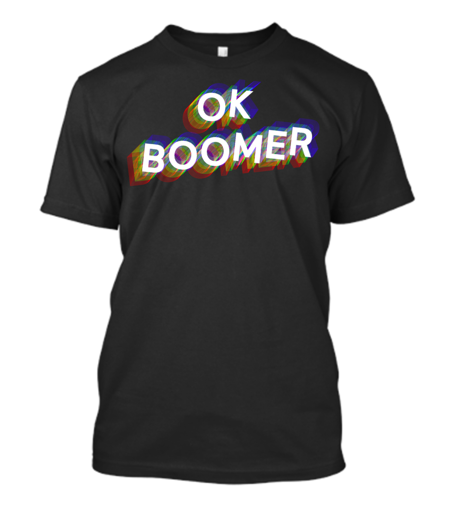 OK Boomer Colorful Funny Trendy Gen Text Glitch T-Shirt