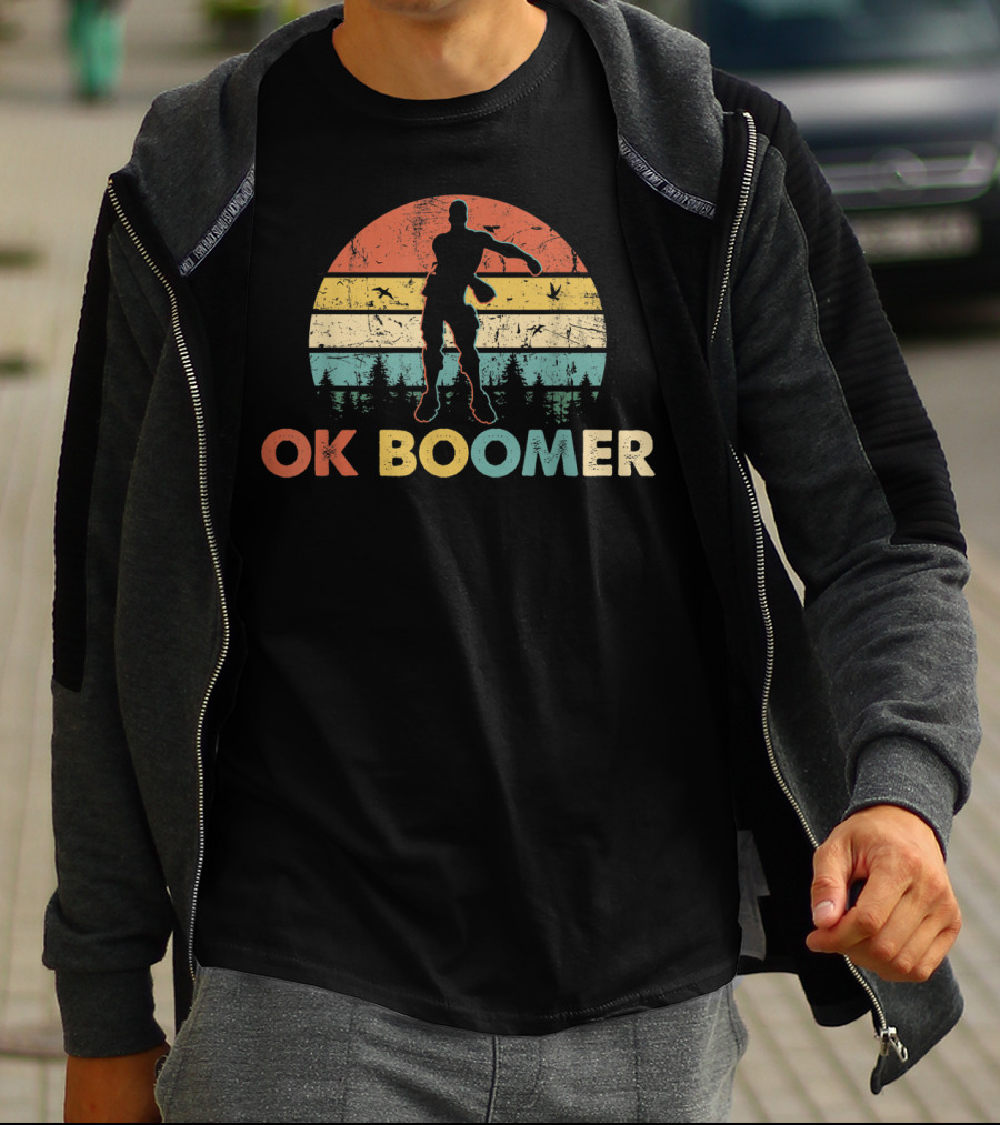 OK Boomer Retro Silhouette Sunset Vintage Funny Saying T-Shirt