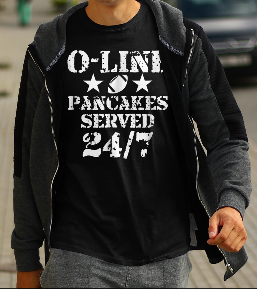 O-Line Pancakes Served 24/7 American Football Stars Football T-Shirt