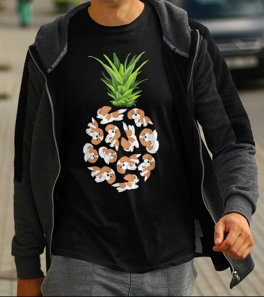 Pineapple Cavalier King Charles Spaniel Summer Pups T-Shirt