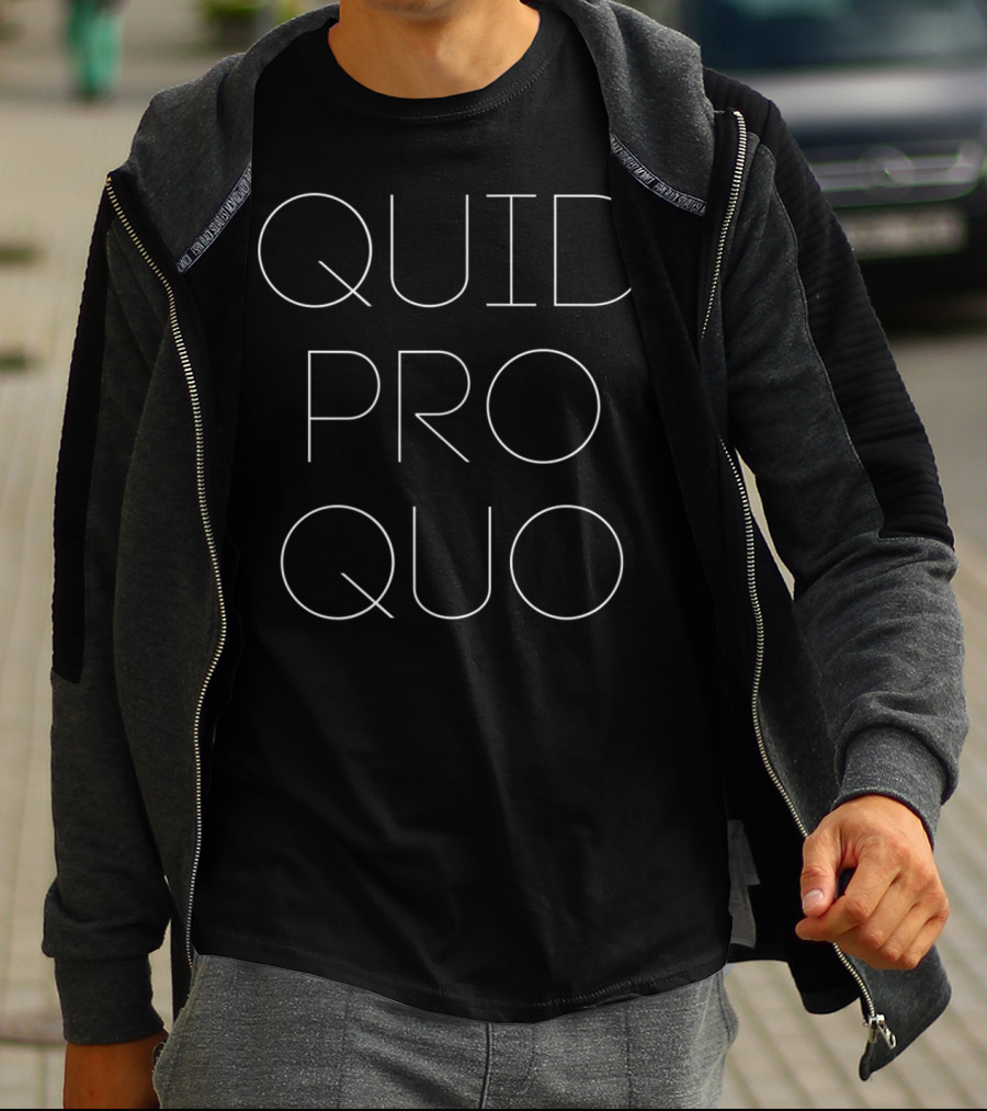 QUID PRO QUO Minimalist Bold Typography T-Shirt
