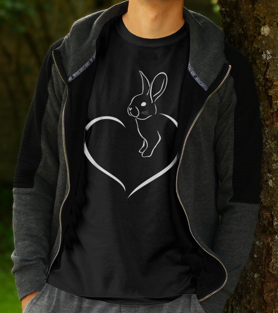 Rabbi Rabbit Heart Graphic For Rabbit Lover T-Shirt