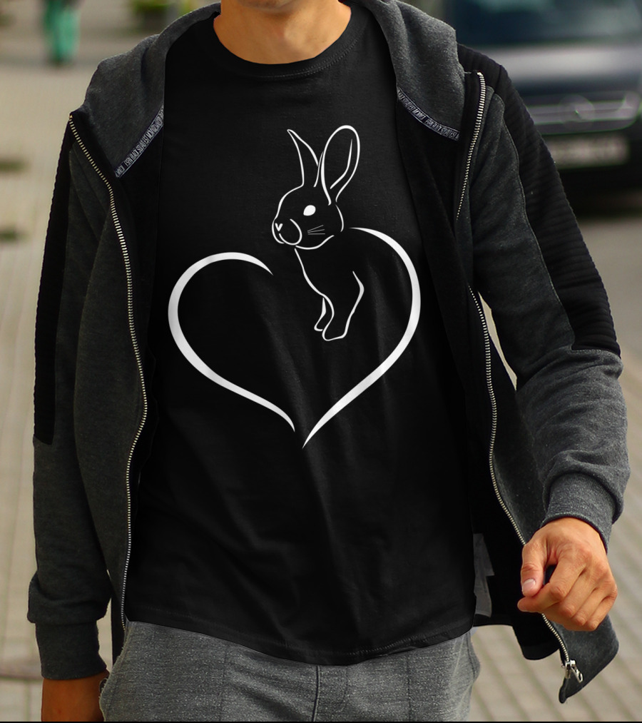 Rabbi Rabbit Heart Graphic For Rabbit Lover T-Shirt