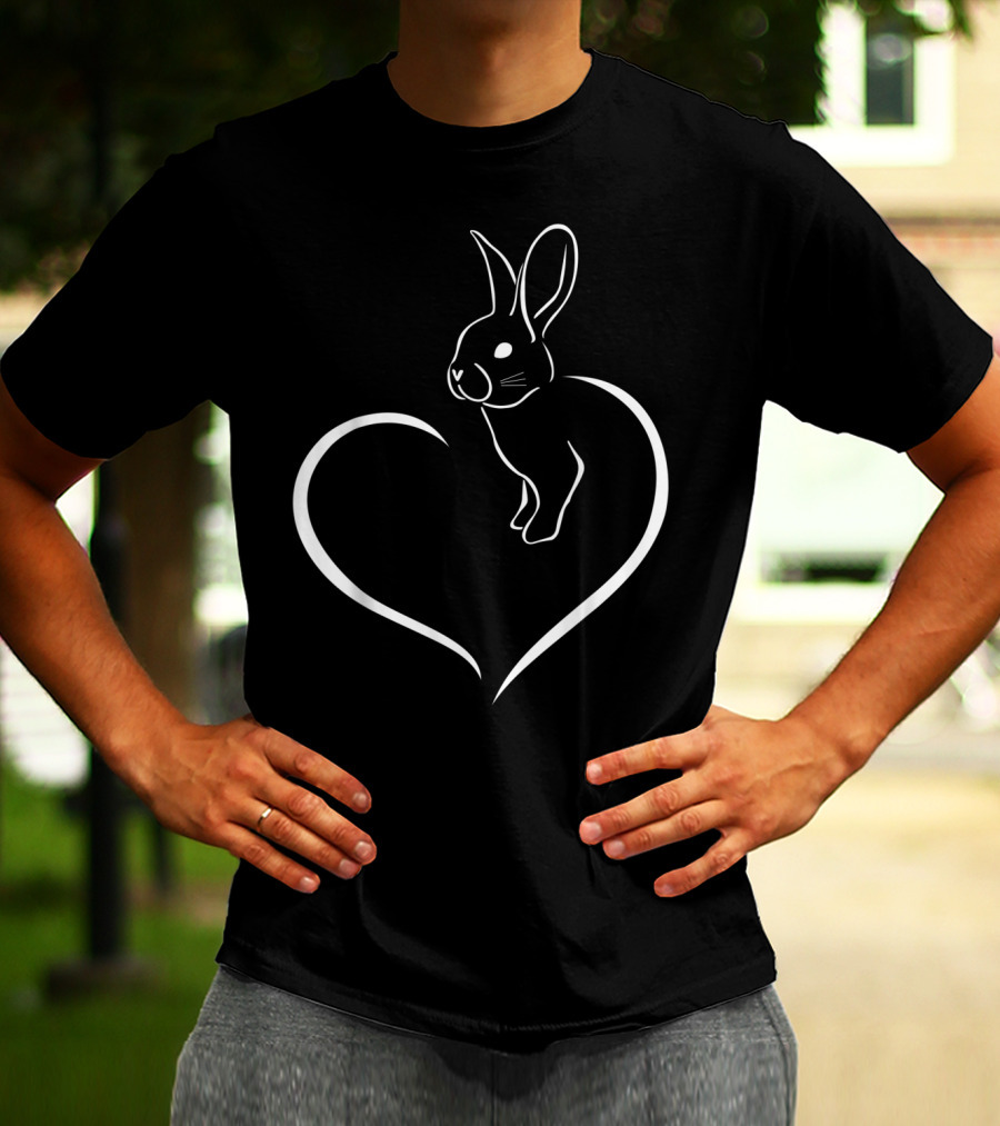 Rabbi Rabbit Heart Graphic For Rabbit Lover T-Shirt