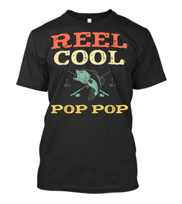 Reel Cool Pop Pop Fishing Bass Hooks T-Shirt
