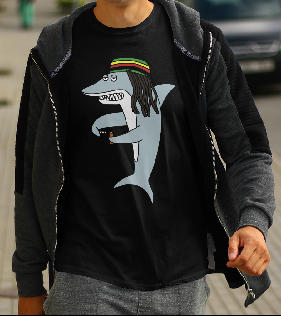 Reggae Shark Dreadlock Rastafarian T-Shirt