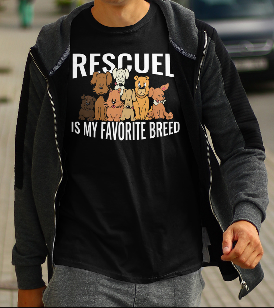 Rescued Is My Favorite Breed Dogs T-Shirt