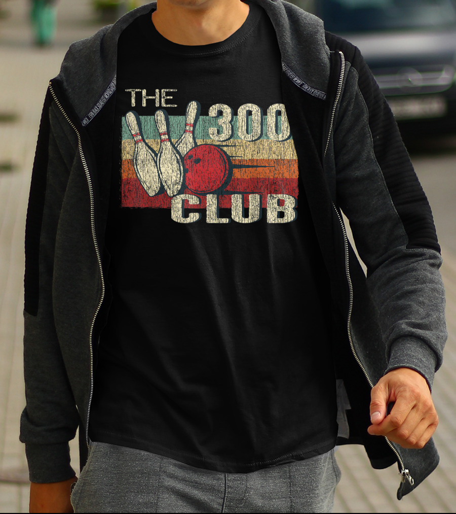 The 300 Club Perfect Bowling Game Retro T-Shirt
