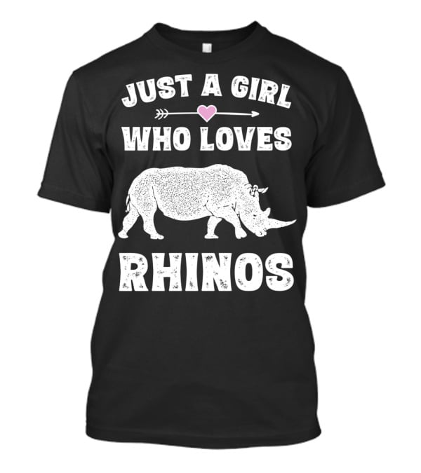Just A Girl Who Loves Rhinos Retro Vintage Rhinoceros T-Shirt