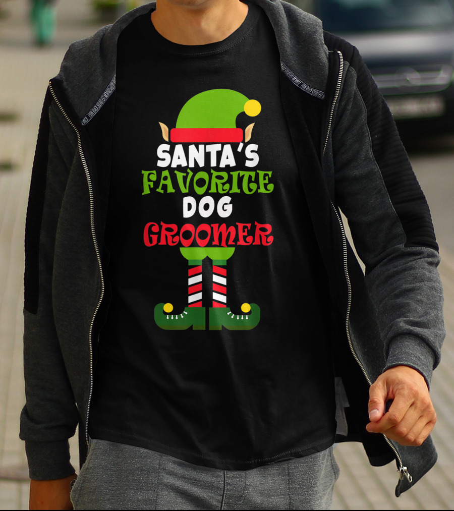Santa's Favorite Dog Groomer Elf Costume T-Shirt