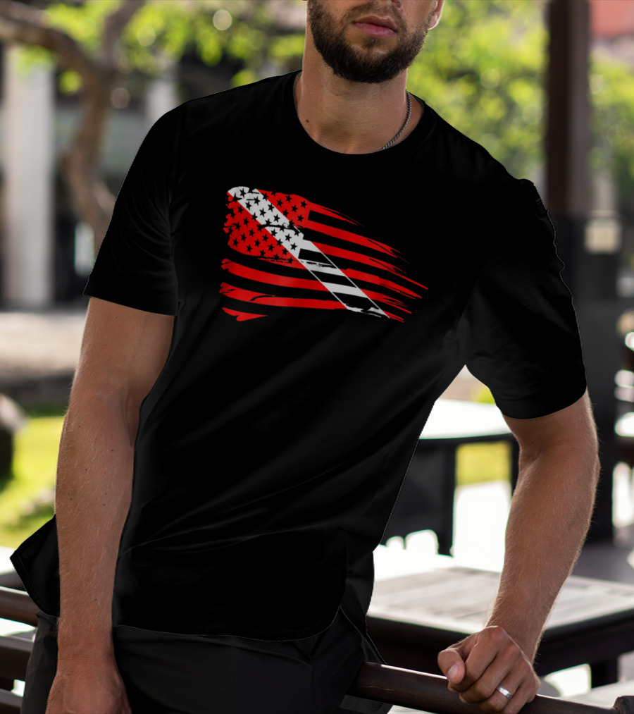American Flag Scuba Diving Dive Flag Patriotic T-Shirt
