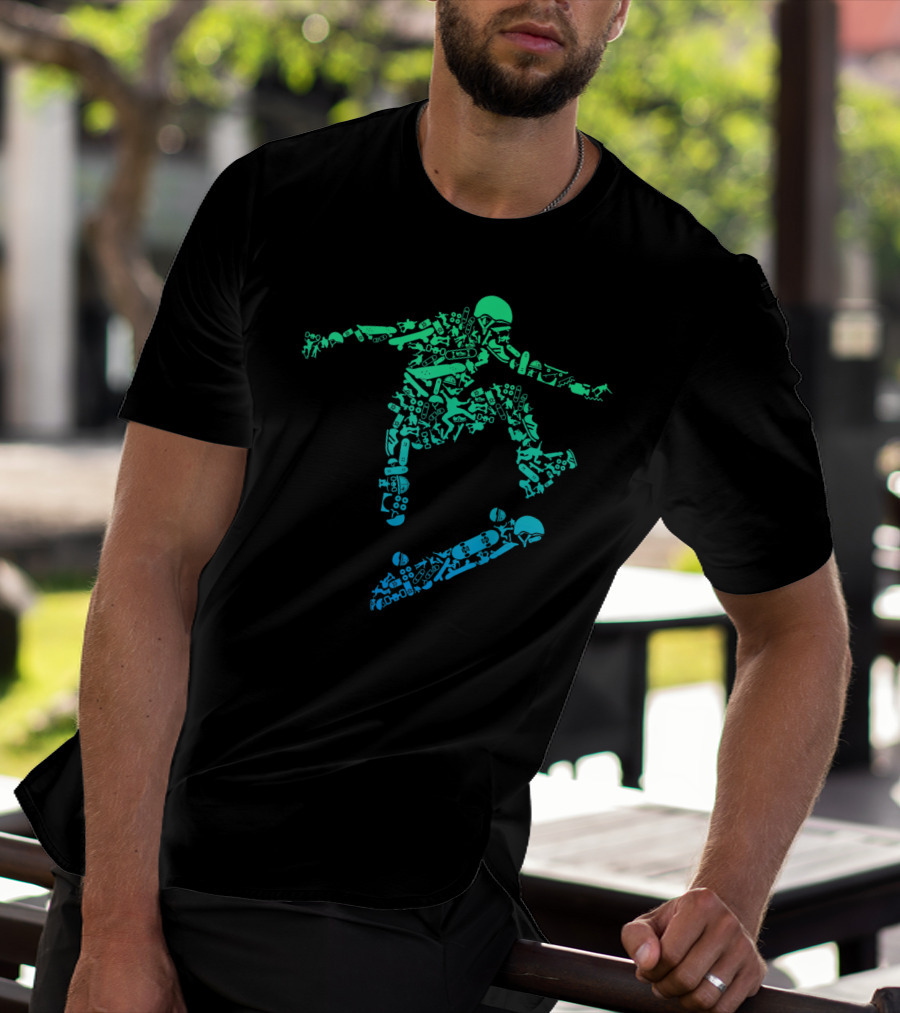 Skater Skateboarding Gear Helmet Skateboard Tricks Iconic T-Shirt