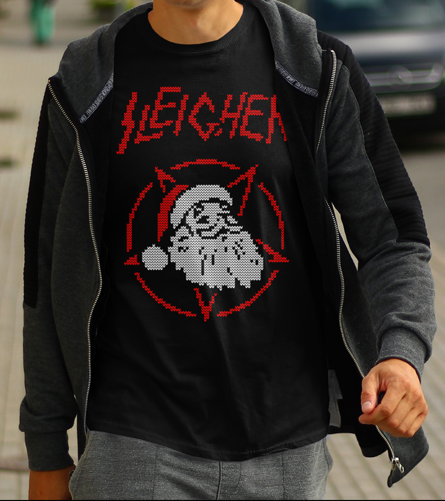 Sleigher Santa Pentagram Knit T-Shirt