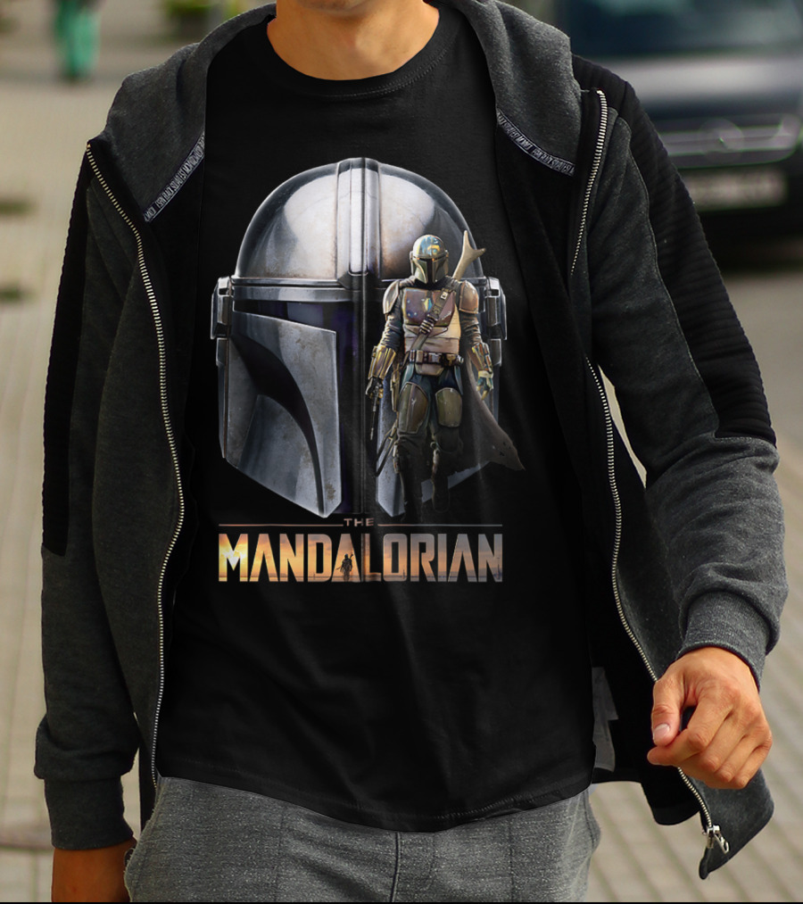 Star Wars The Mandalorian Helmet And Bounty Hunter Armor T-Shirt