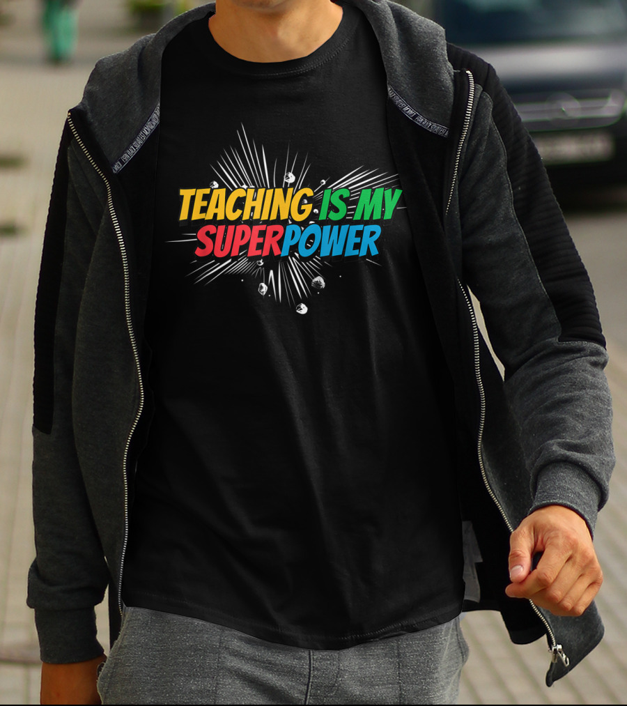 Teaching Is My Superpower Comic Burst T-Shirt
