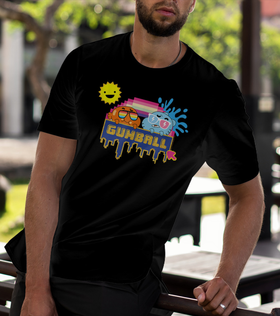 The Amazing World Of Gumball Sunshine Retro Pixel Art Gumball Characters T-Shirt