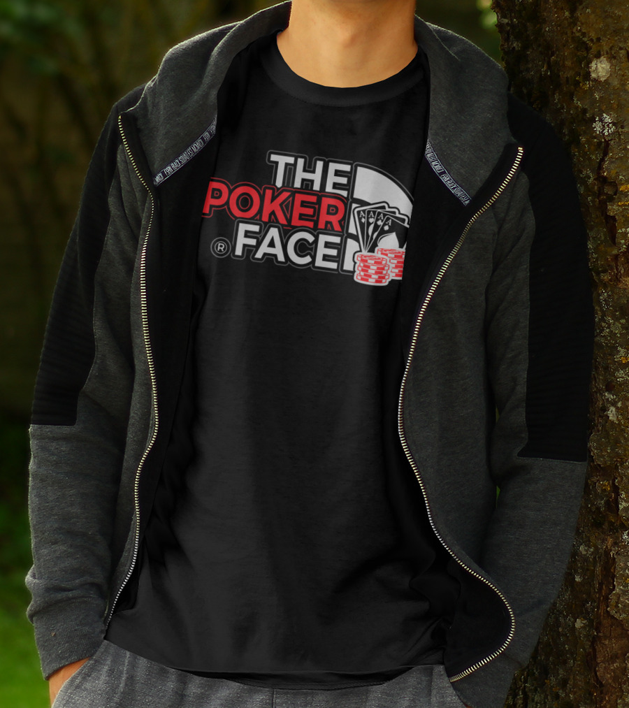 THE POKER FACE Card Player Aces And Chips T-Shirt