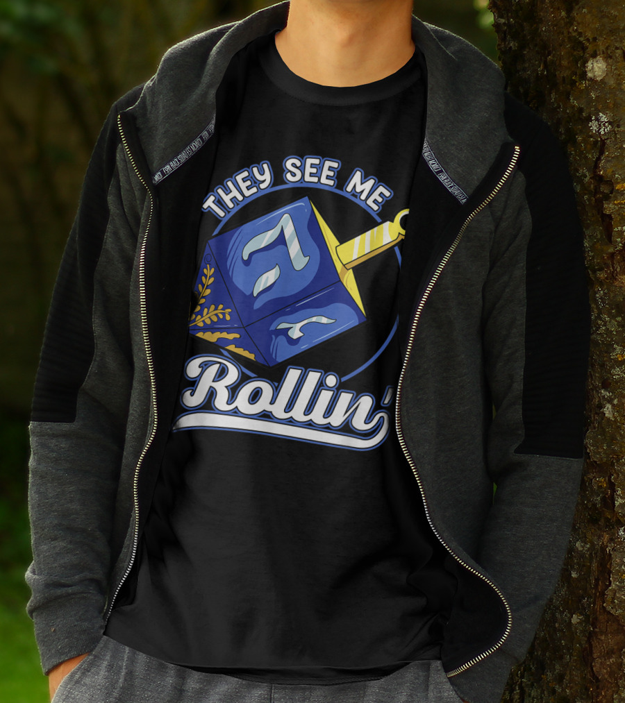 They See Me Rollin Hanukkah Dreidel Fun T-Shirt