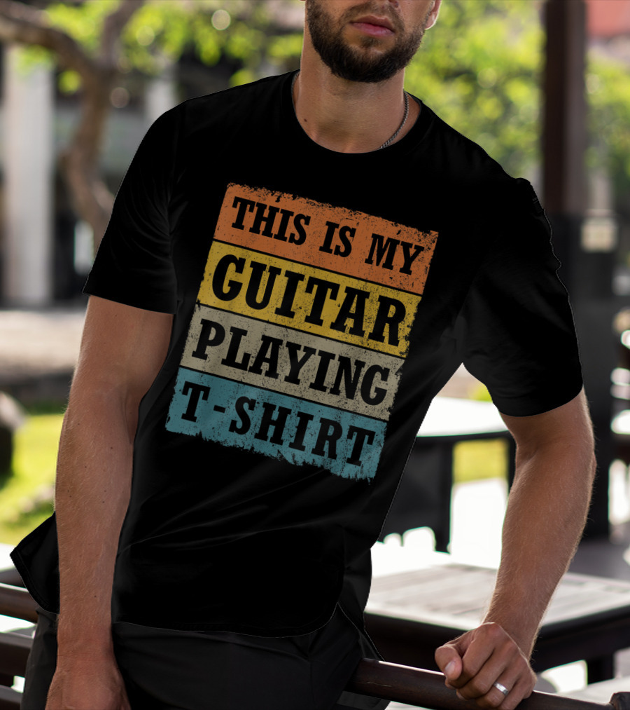 This Is My Guitar Playing T-Shirt Vintage Music T-Shirt