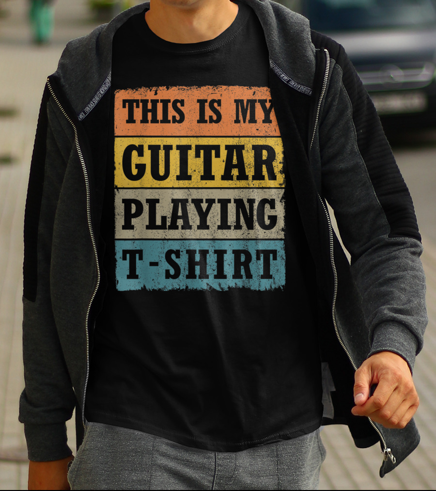 This Is My Guitar Playing T-Shirt Vintage Music T-Shirt