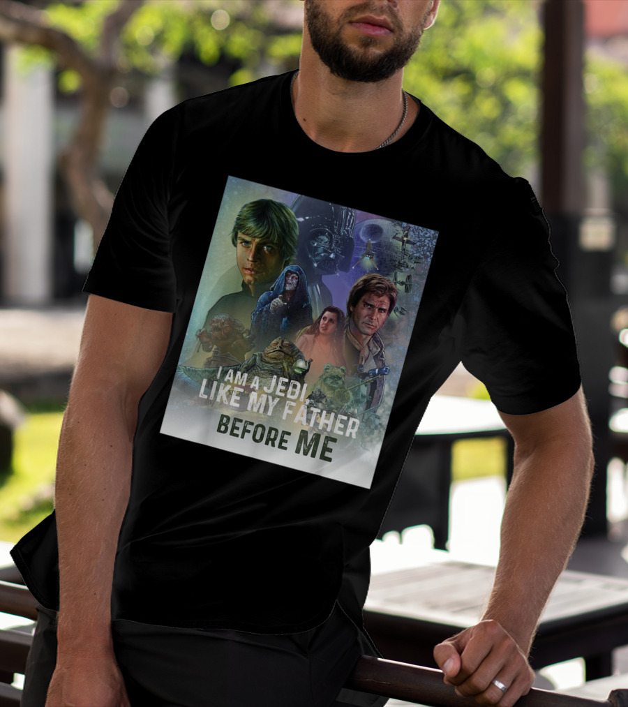 I Am A Jedi Like My Father Before Me Star Wars Celebration Return Of The Jedi Mural T-Shirt