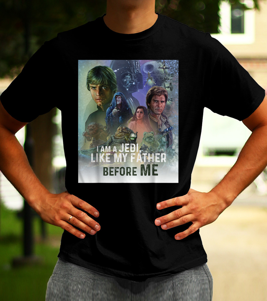 I Am A Jedi Like My Father Before Me Star Wars Celebration Return Of The Jedi Mural T-Shirt