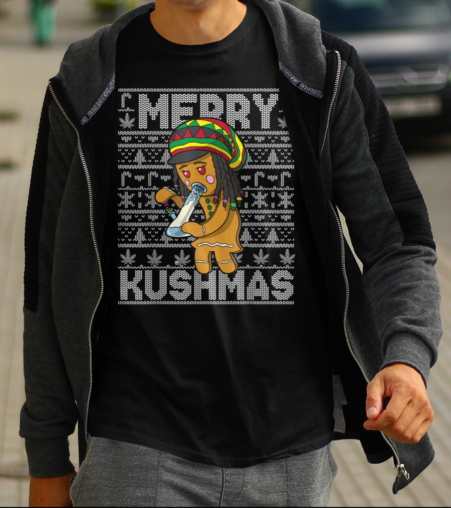 Merry Kushmas Ugly Christmas420 Marijuana T-Shirt