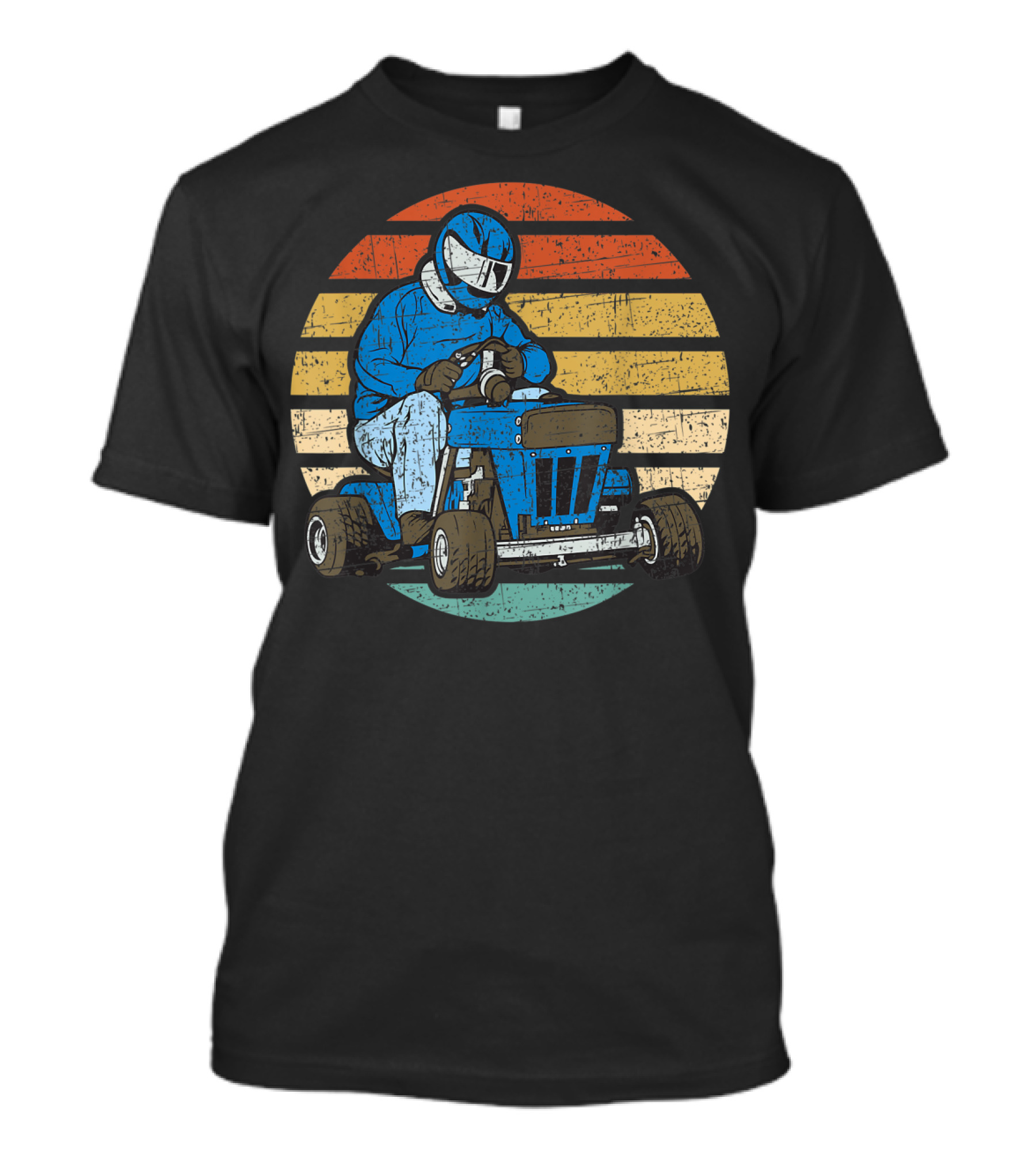 Retro Vintage Lawn Mower Racing Stripes T-Shirt