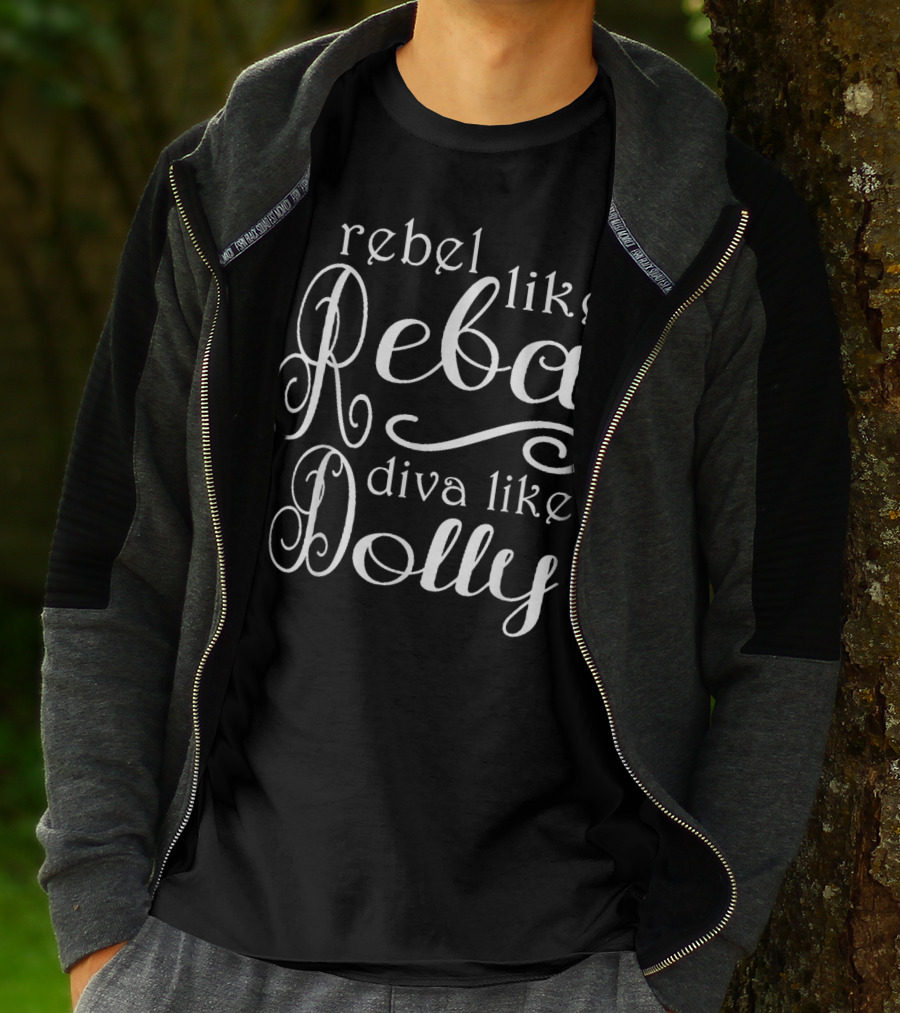 Rebel Like Reba Diva Like Dolly Vintage Rebel Reba Diva Dolly Country Farmer T-Shirt