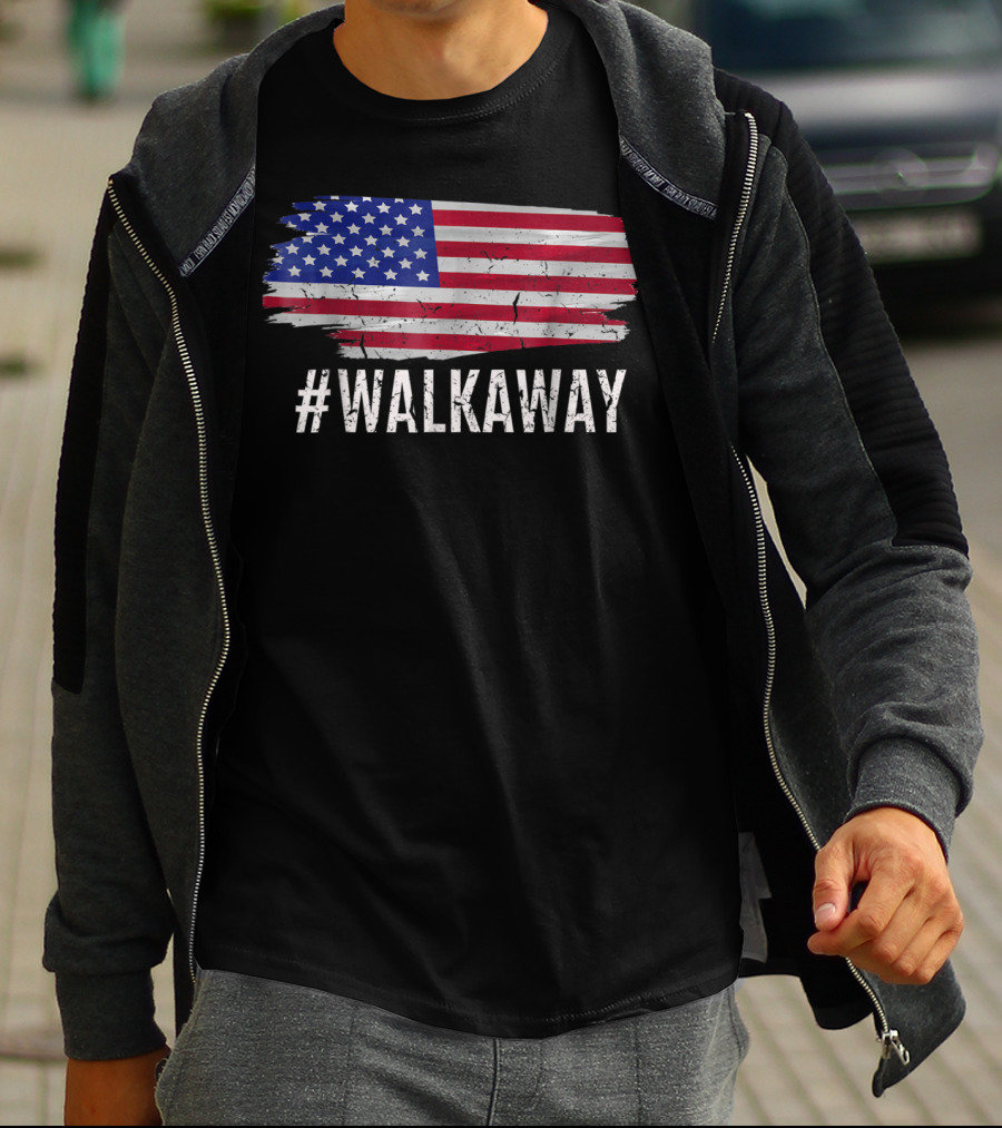 Walkaway Hashtag Walk Away American Flag Political T-Shirt